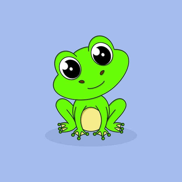 Cute baby frog cartoon character