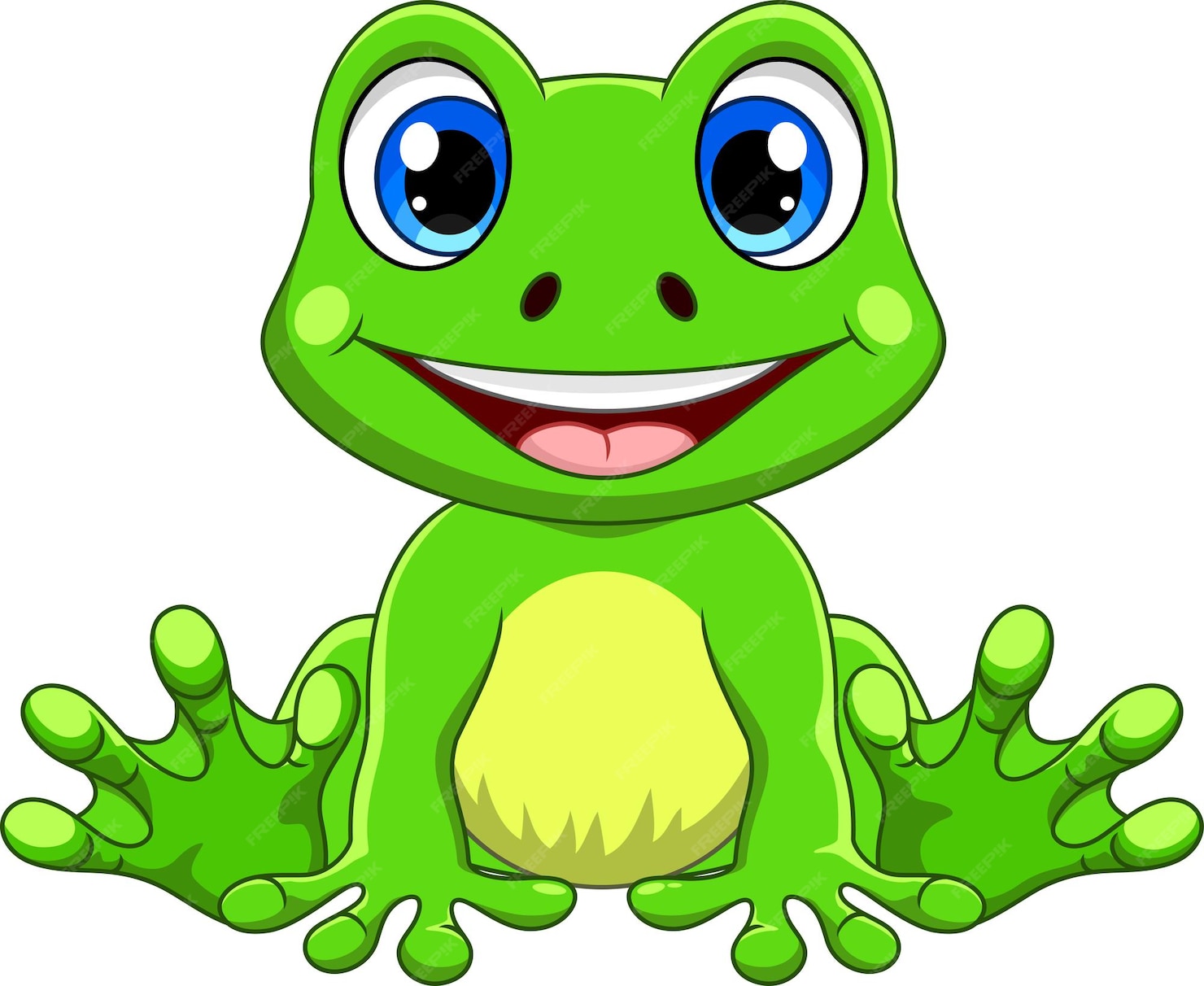 Смешная лягушка на белом фоне смешной рисовки Frogge