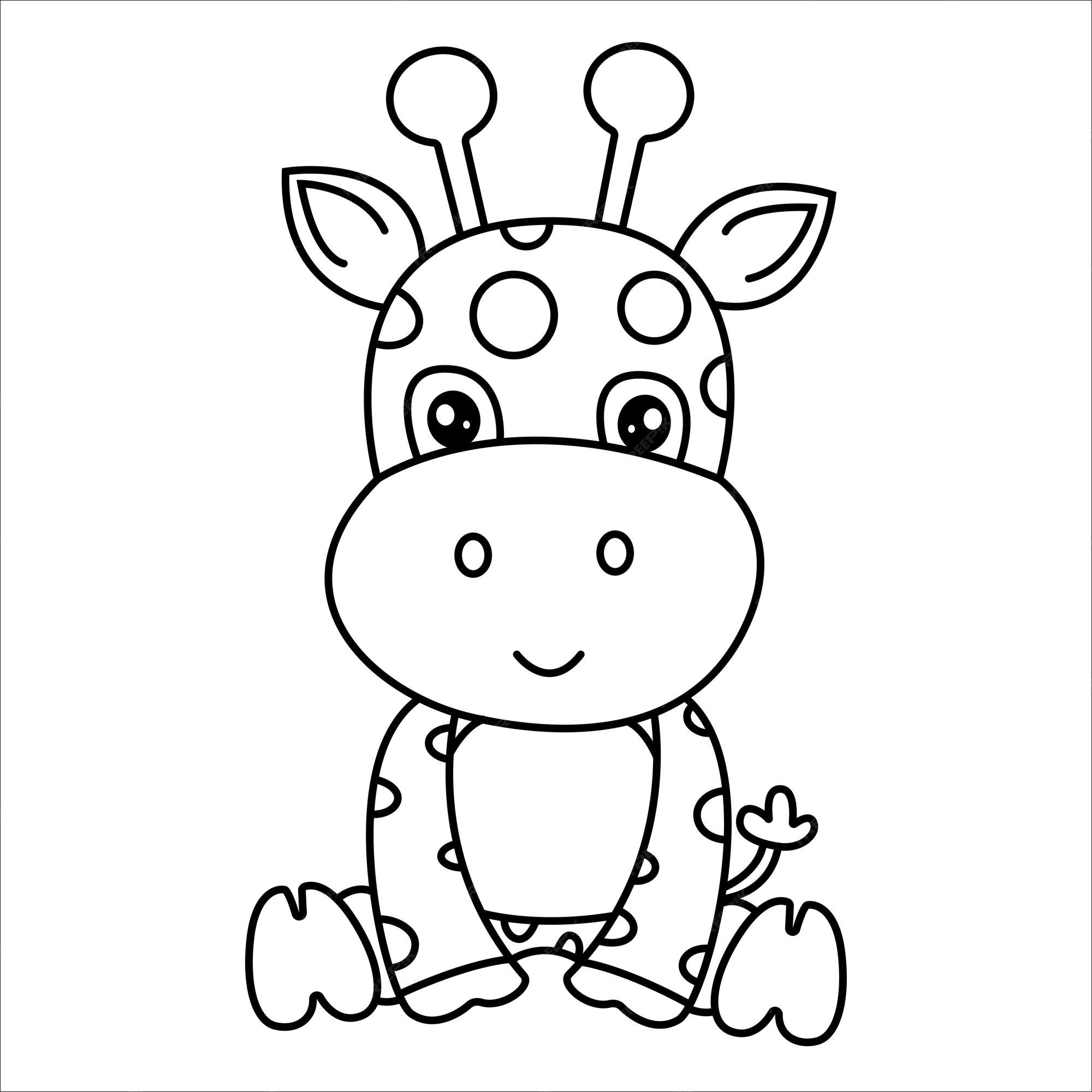 Premium Vector | Cute baby giraffe clipart