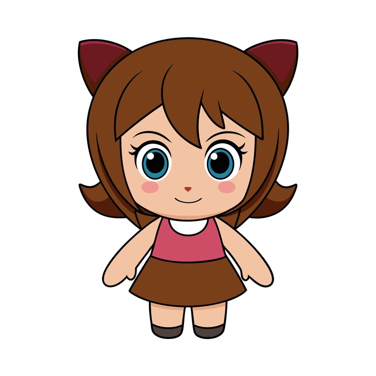 Vector cute baby girl