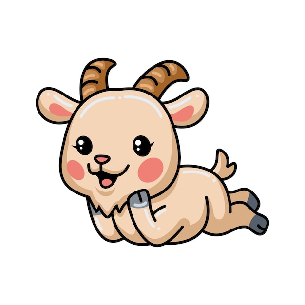 Cute baby goat cartoon standing