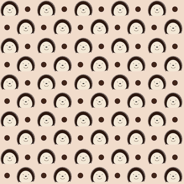 Cute baby hedgehogs seamless vector pattern