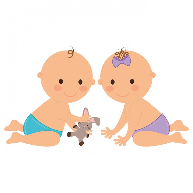 Vector cute baby icon