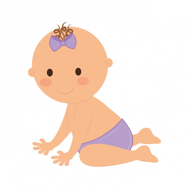 Vector cute baby icon