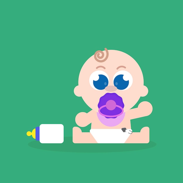 Vector cute baby illustration