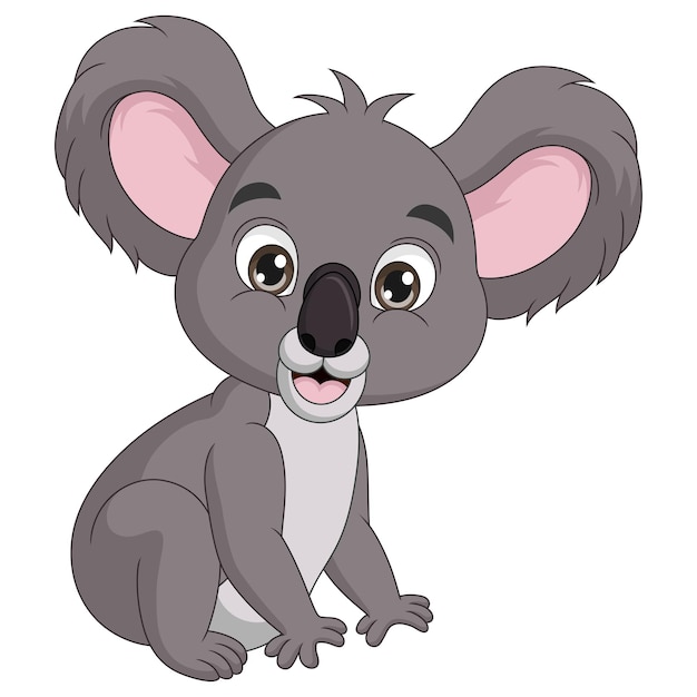 Cute baby koala cartoon sitting