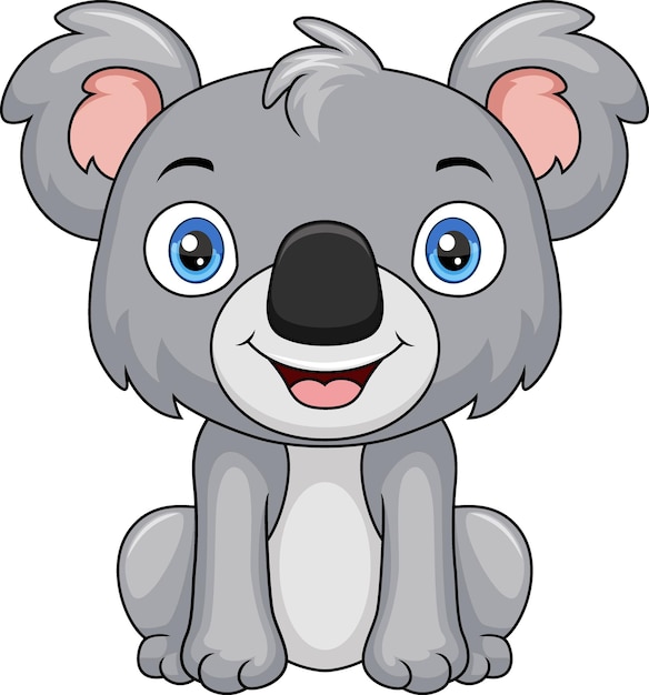 Cute baby koala cartone animato seduto