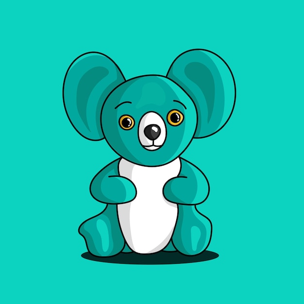 Cute baby koala cartoon vector icon illustration. flat isolated animal nature icon