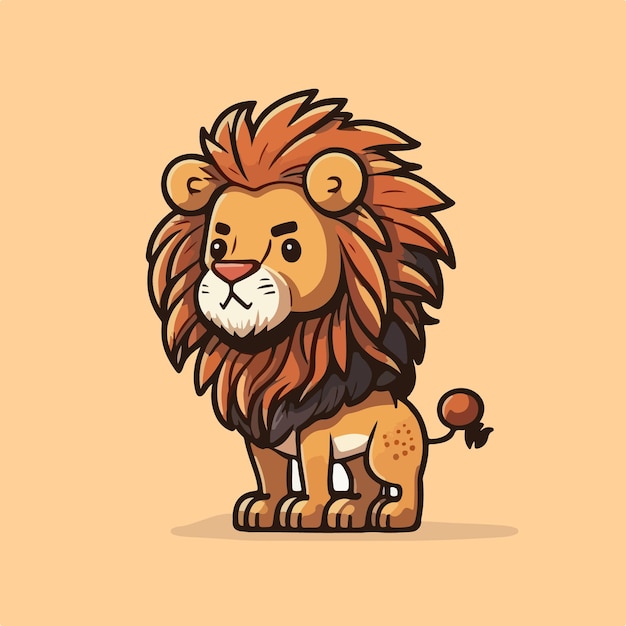 Cute baby lion cartoon vector illustration