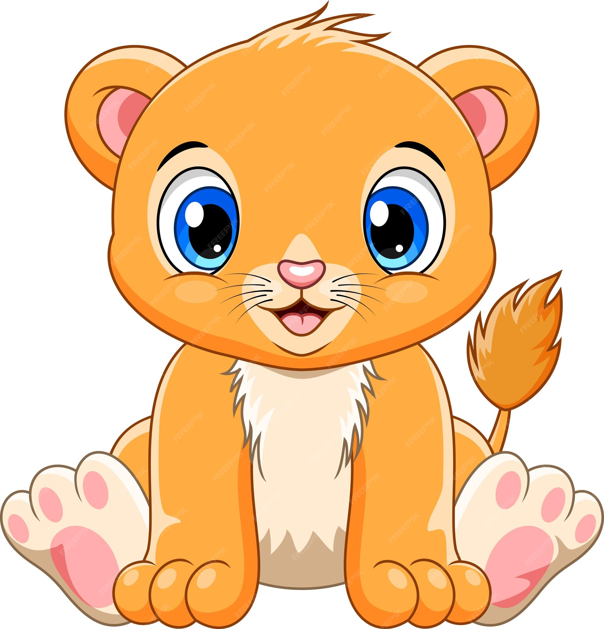 Premium Vector | Cute baby lion cartoon Premium Vector | Cute baby lion cartoon