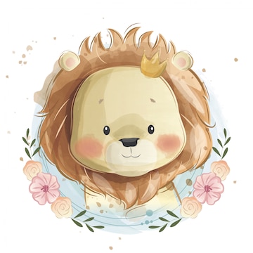 baby lion cartoon drawing