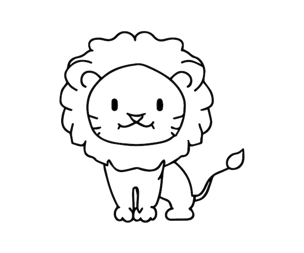 Vector cute baby lion vector lion illustration