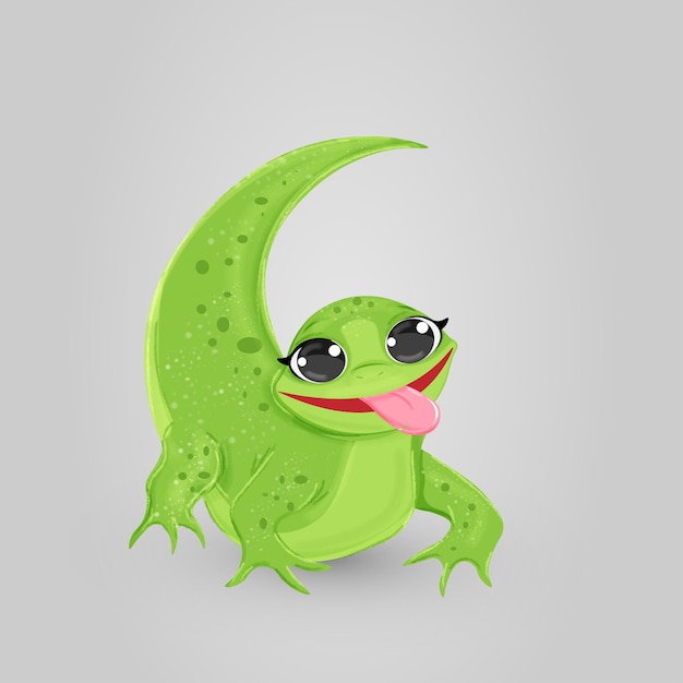 cute baby lizzard vector illustration