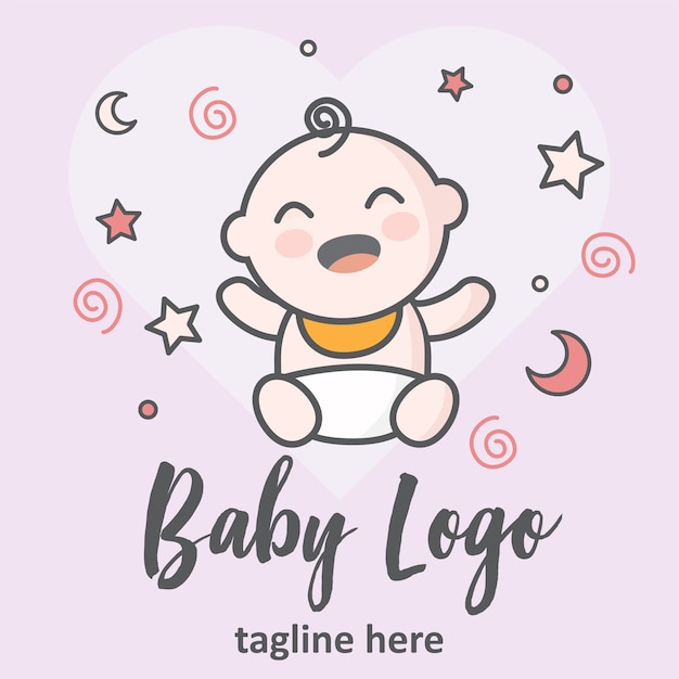 Vector cute baby logo