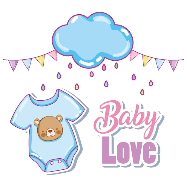 Cute baby love card vector illustration graphic design