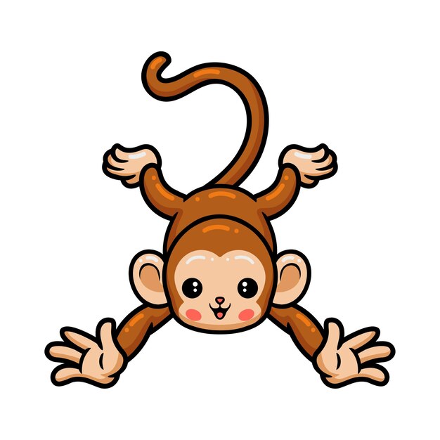 ベクトル かわいい赤ちゃん猿の漫画のポーズ
