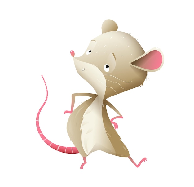 Vettore personaggio animato per bambini carino baby mouse