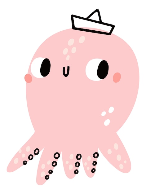 Cute baby octopus Marine animal kid print