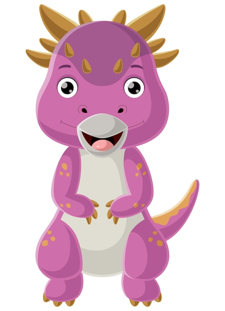 Vector cute baby pachycephalosaurus dinosaur cartoon