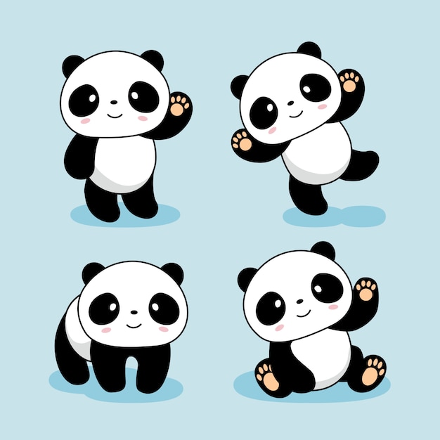 Animali svegli del fumetto del panda del bambino