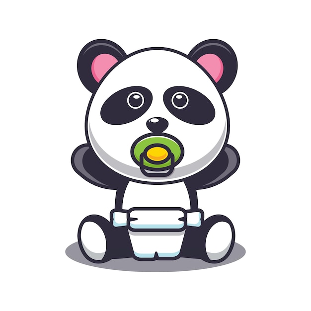 Cute baby panda Cute cartoon animal illustration