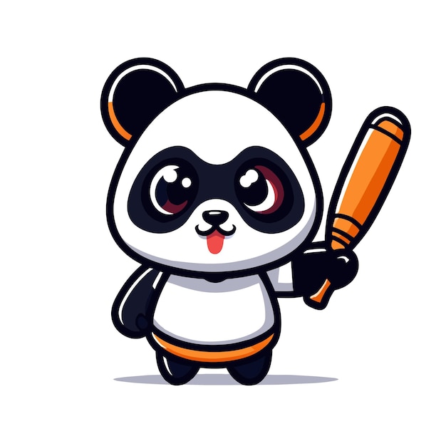 Vector cute baby panda hand drawn flat stylish cartoon sticker icon concept isolated illustration