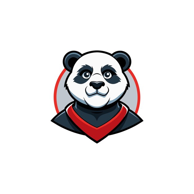 Vettore logo della mascotte del bambino panda carino