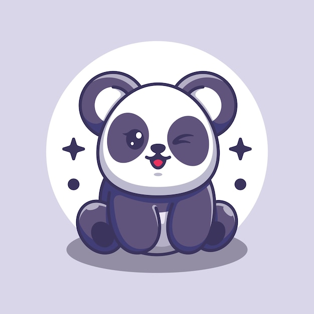 Cute Baby Panda, Kawaii Panda Sitting 13530814 Vector Art at Vecteezy