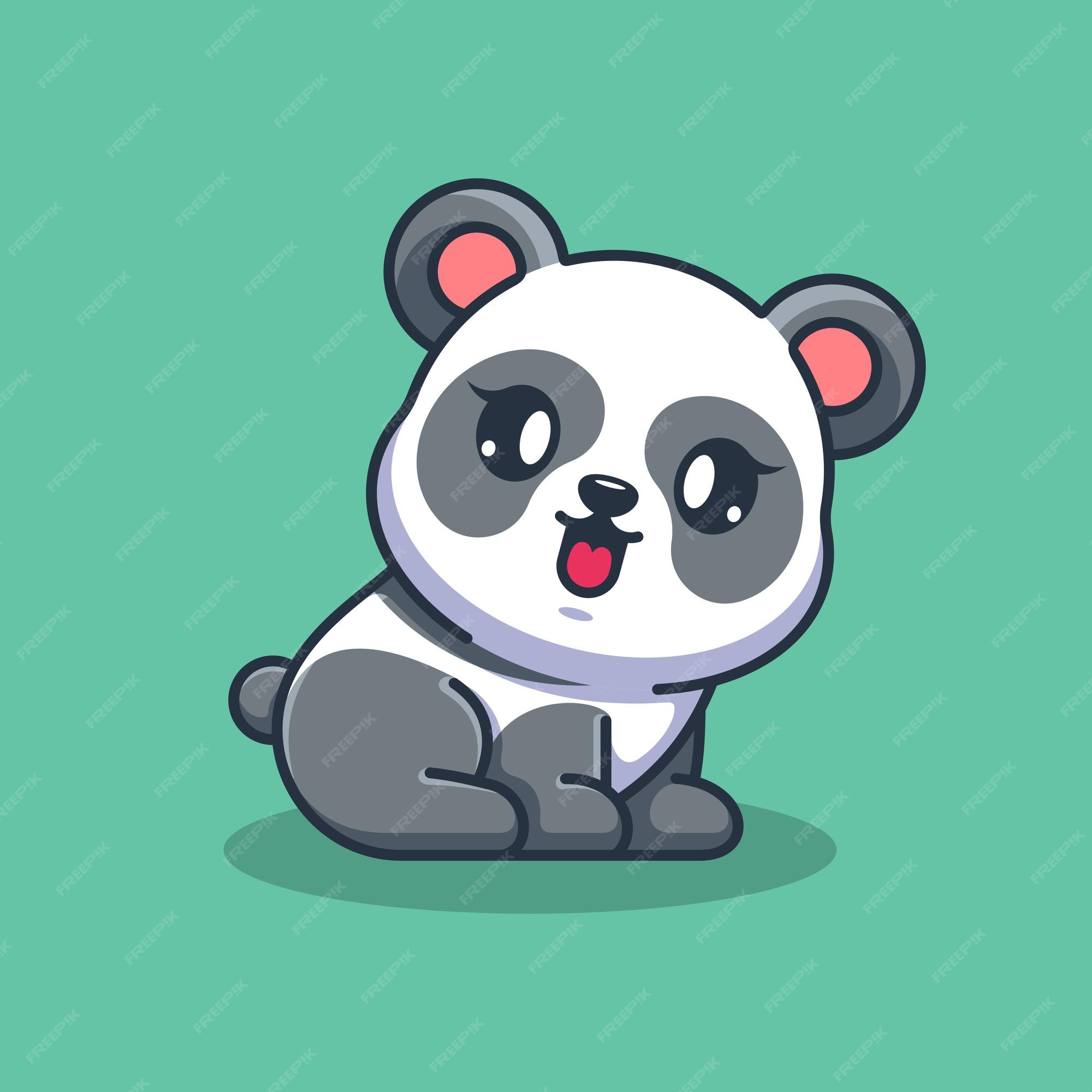 Cute Baby Panda, Kawaii Panda Sitting 13530814 Vector Art at Vecteezy