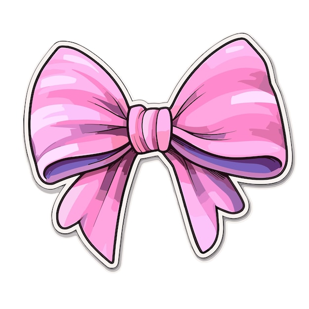 Premium Vector  A cute baby pink bow sticker illustration vector