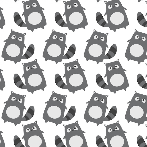 Cute baby raccoon pattern