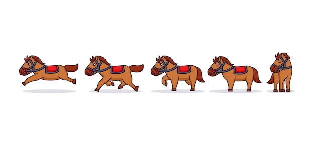 Cute baby racing horse logo mascot