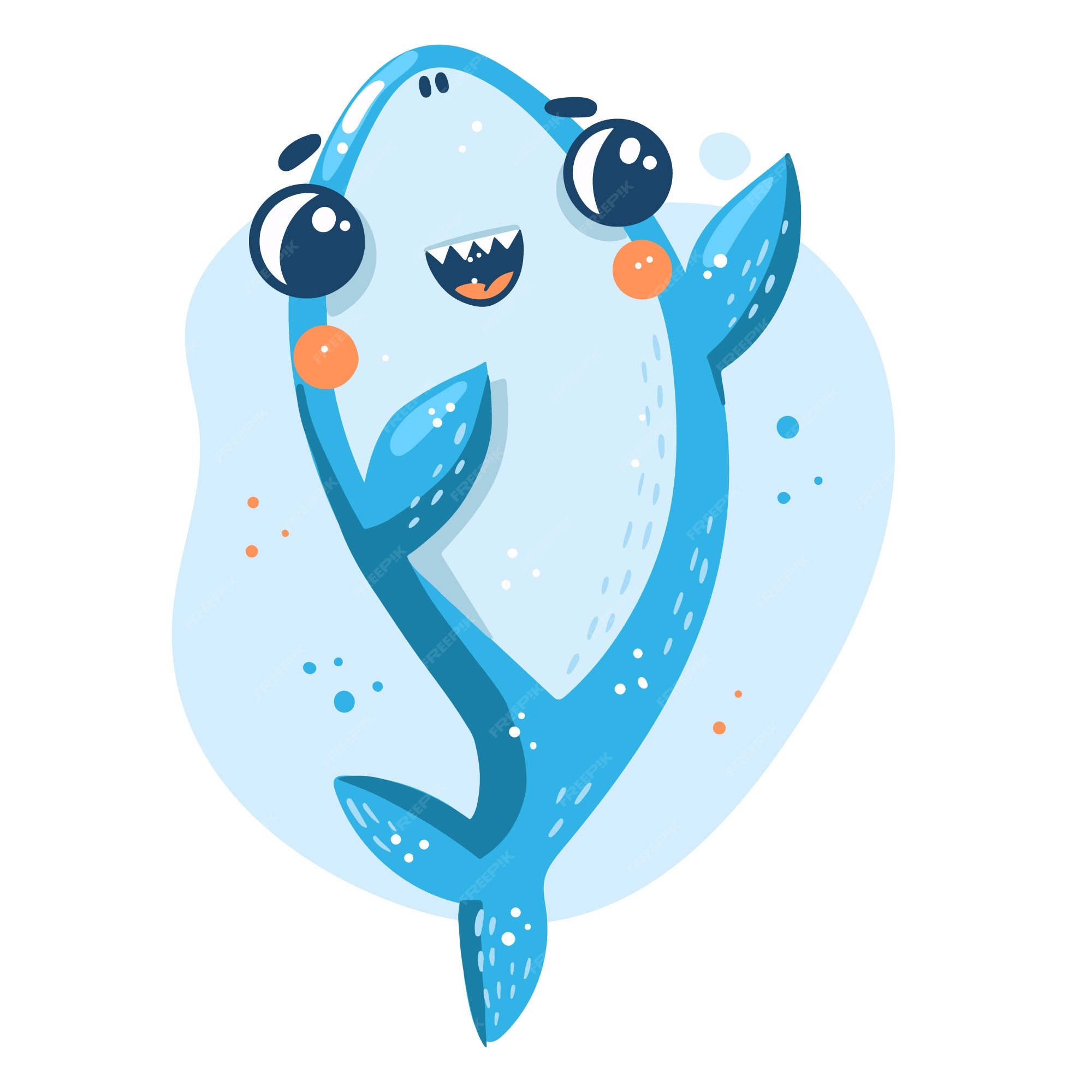 Premium Vector | Cute baby shark in cartoon style design Premium Vector | Cute baby shark in cartoon style design