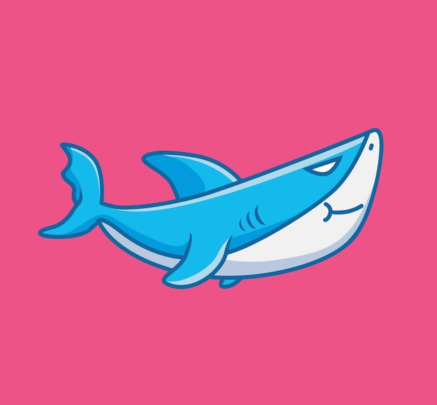 Cute baby shark expression cartoon animal nature concept Isolated illustration Flat Style suitable for Sticker Icon Design Premium Logo vector Mascot Character