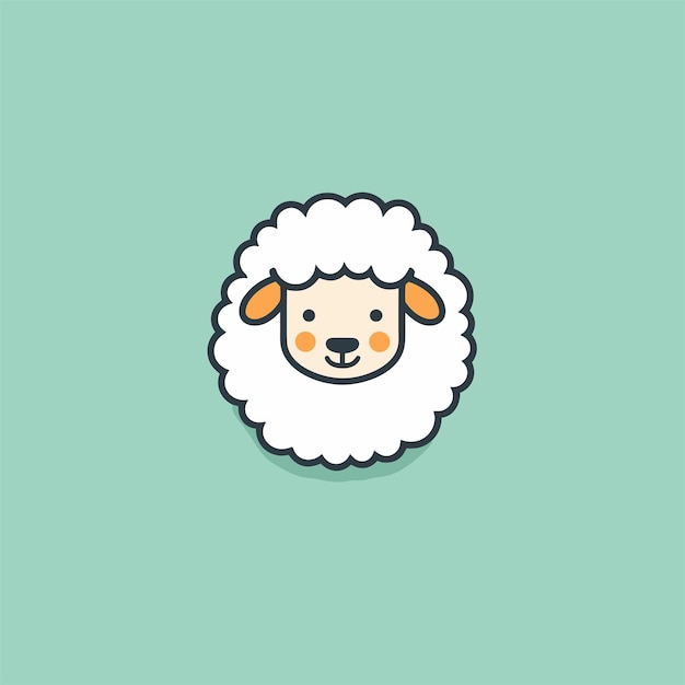 Vector cute baby sheep illustration of a little sheep