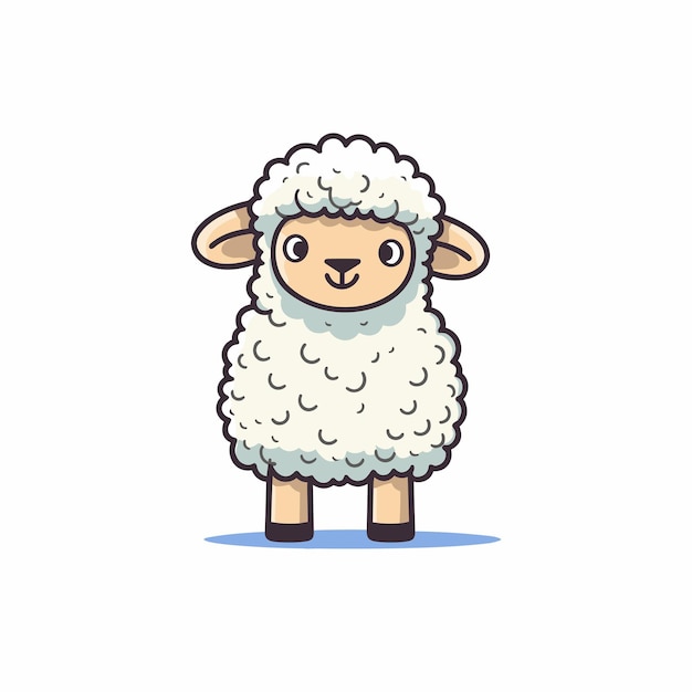 Pecorella carina illustrazione di una piccola pecora