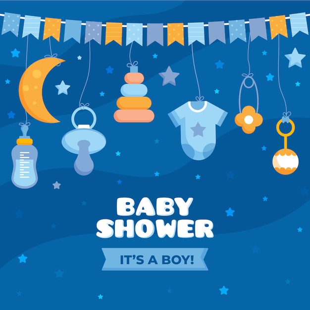 Vector cute baby shower background