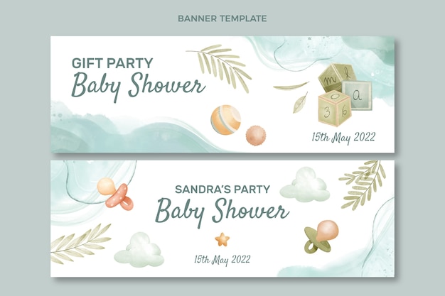 Vettore modello di banner design baby shower carino