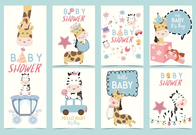 Cute baby shower invitation card