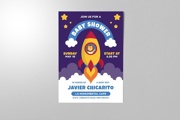 cute Baby shower invitation poster template
