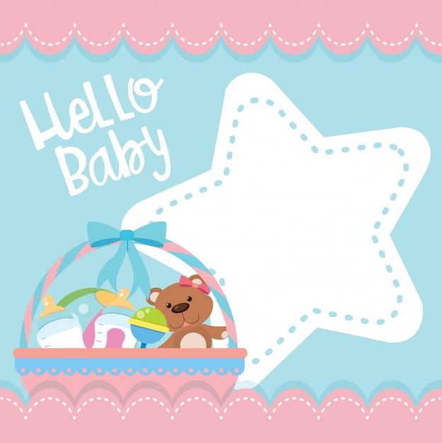 Vector a cute baby shower set