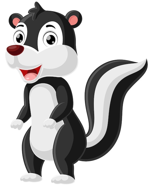 Vector cute baby skunk cartoon standing