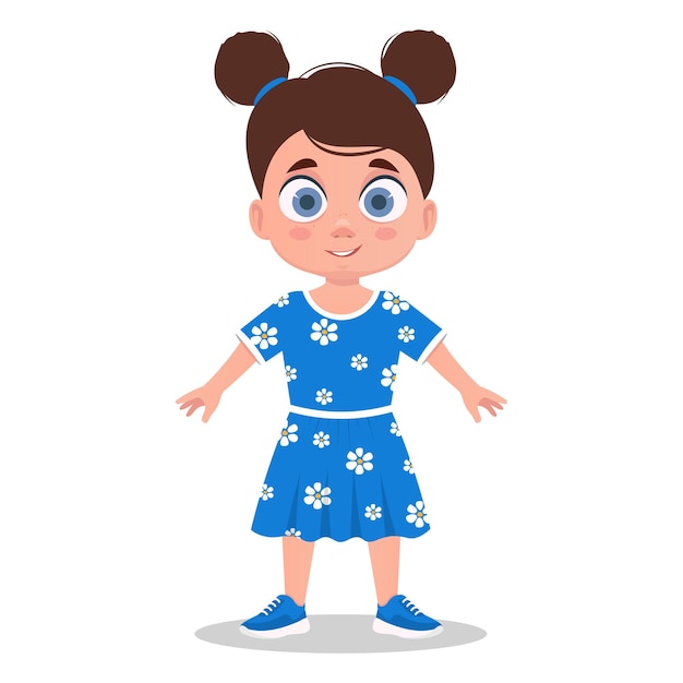 Cute baby smiles. The schoolgirl smiles. Vector illustration