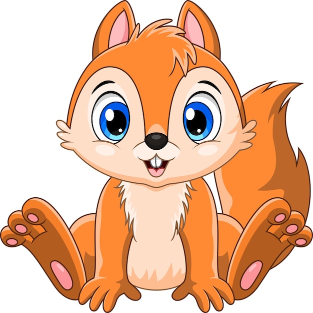 Vector cute baby squirrel cartoon