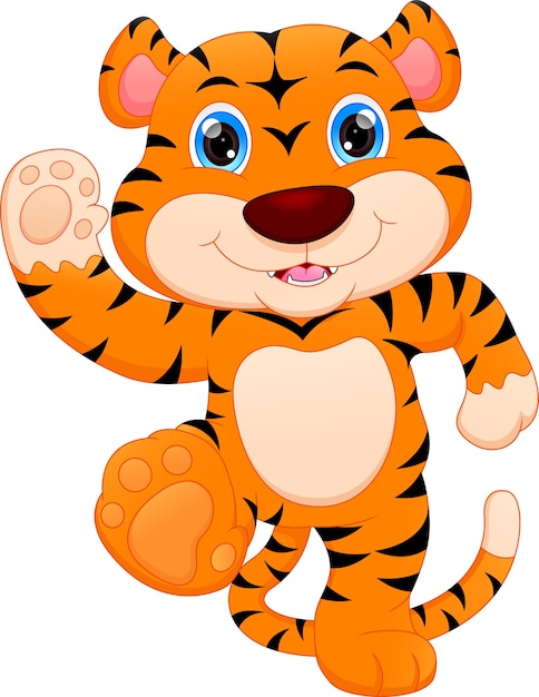 Cartone animato carino tigre del bambino