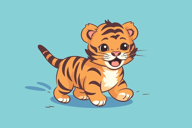 cute baby tiger vector