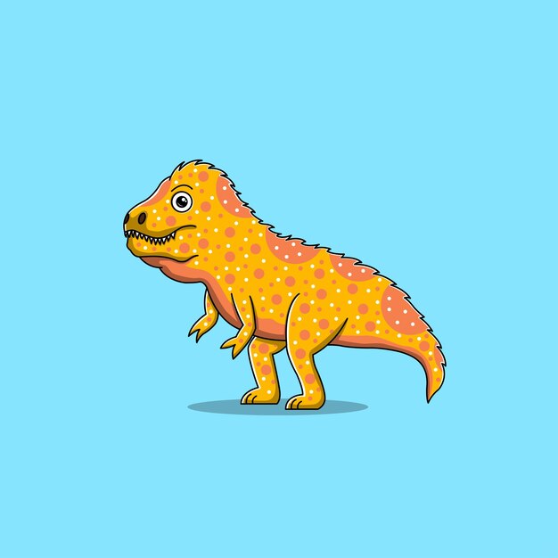 Cute baby tyrannosaurus cartoon character illustration