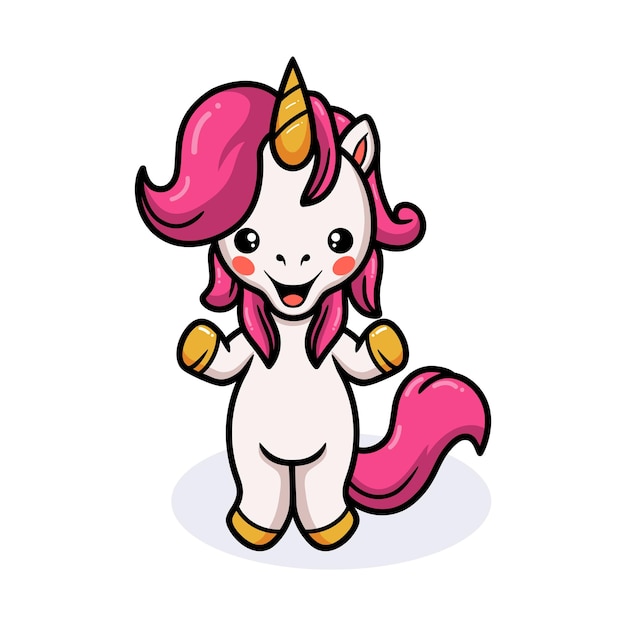 Cute baby unicorn cartoon standing