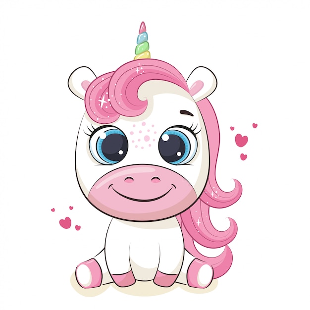 Cute baby unicorn illustration.