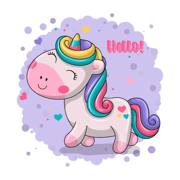 Cute baby unicorn illustration.